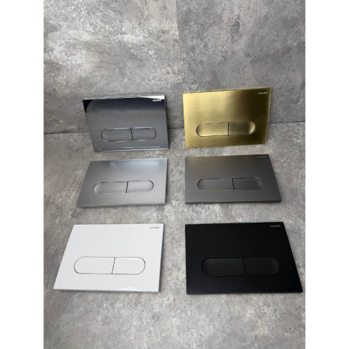 Панель змиву KOER KT-0608-03 240x160x10mm пластикова, кнопка закруглена (колір білий) (KR6123)