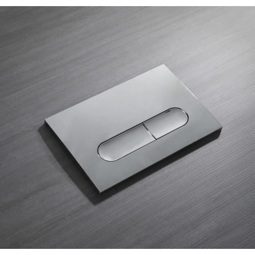 Панель змиву Koer KT-0608-01 240x160x10mm пластикова, закруглена кнопка (колір хром) (KR6124)