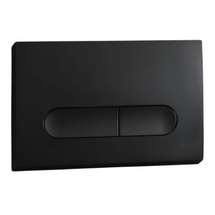 Панель змиву Koer KT-0608-05 240x160x10mm пластикова, закруглена кнопка (колір чорний матовий) (KR6125)