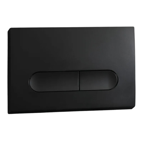 Панель змиву Koer KT-0608-05 240x160x10mm пластикова, закруглена кнопка (колір чорний матовий) (KR6125)