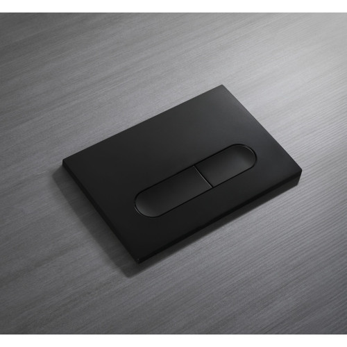 Панель змиву Koer KT-0608-05 240x160x10mm пластикова, закруглена кнопка (колір чорний матовий) (KR6125)