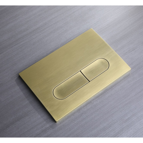 Панель змиву Koer KT-0608-12 240x160x10mm пластикова, закруглена кнопка (колір матове золото) (KR6126)