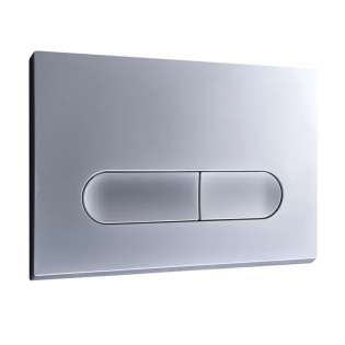 Панель змиву Koer KT-0608-14 240x160x10mm пластикова, закруглена кнопка (колір сатин) (KR6127)