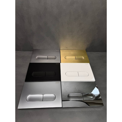 Панель змиву KOER KT-0608-14 240x160x10mm пластикова, кнопка закруглена (колір сатин) (KR6127)