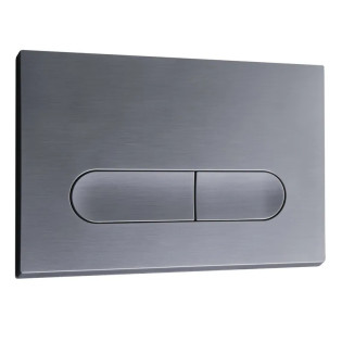 Панель змиву Koer KT-0608-07 240x160x10mm пластикова, закруглена кнопка (колір графіт) (KR6128)
