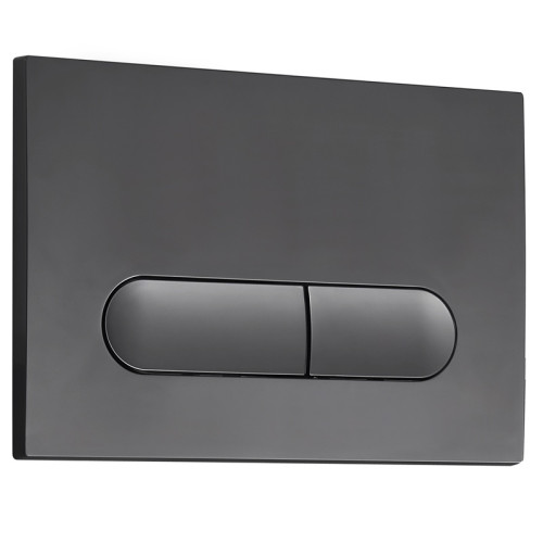 Панель змиву Koer KT-0608-07 240x160x10mm пластикова, закруглена кнопка (колір графіт) (KR6128)