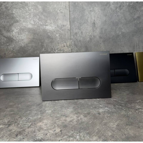 Панель змиву KOER KT-0608-07 240x160x10mm пластикова, кнопка закруглена (колір графіт) (KR6128)