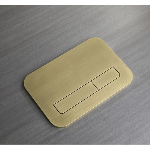 Панель змиву Koer KT-0609-12 240x160x7mm пластикова, кнопка лінійна (колір матове золото) (KR6132)