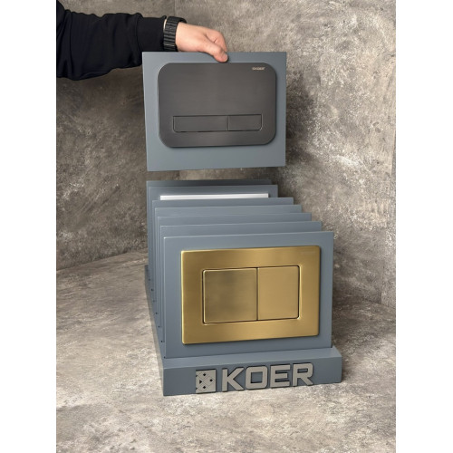 Панель змиву KOER KT-0609-07 240x160x7mm пластикова, кнопка лінійна (колір графіт) (KR6133)