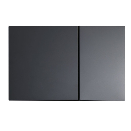 Панель змиву Koer KT-0610-05 240x160x32mmmm пластикова, квадратна кнопка (колір чорний матовий) (KR6136)