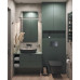 Панель змиву Koer KT-0610-05 240x160x32mmmm пластикова, квадратна кнопка (колір чорний матовий) (KR6136)