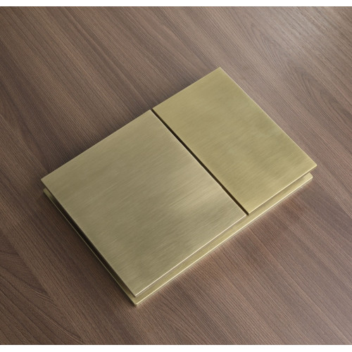 Панель змиву Koer KT-0610-12 240x160x32mmmm пластикова, квадратна кнопка (колір матове золото) (KR6137)
