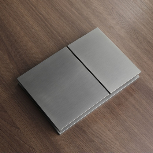 Панель змиву Koer KT-0610-07 240x160x32mmmm пластикова, квадратна кнопка (колір графіт) (KR6138)