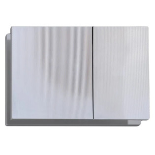 Панель змиву Koer KT-0610-STR-01 240x160x32mmmm пластикова, квадратна кнопка (колір хром з лінійною структурою) (KR6147)
