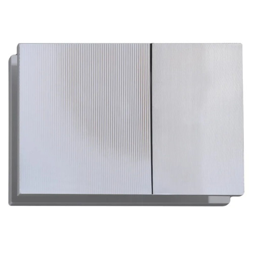 Панель змиву Koer KT-0610-STR-01 240x160x32mmmm пластикова, квадратна кнопка (колір хром з лінійною структурою) (KR6147)