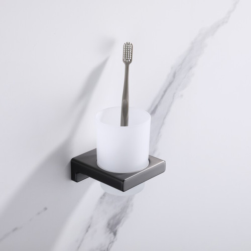 Стакан одинарный настенный Koer AS-0103-07 (стекло) цвет графит (KR6164)