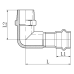 Колено 90° НР KOER KQ.L1506M PRESS-INOX AISI 304 15x1/2