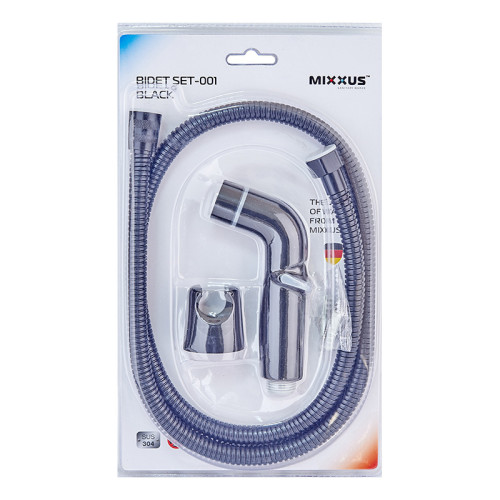 Набір для гігієнічного душу MIXXUS BIDET SET-001 BLACK шланг 1,2м (Колір чорний) (LE2774)