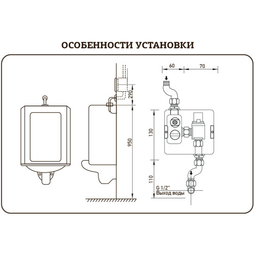 Кран для пісуара сенсорний MIXXUS PREMIUM PHOTO 030 з інфрачервоним датчиком (вбудований) (Колір хром) (MI2838)
