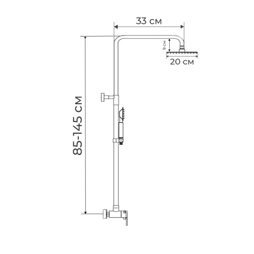 Душова колона MIXXUS PREMIUM TERMO 003-J із термостат. змішувачем (Колір хром) (MI2847)
