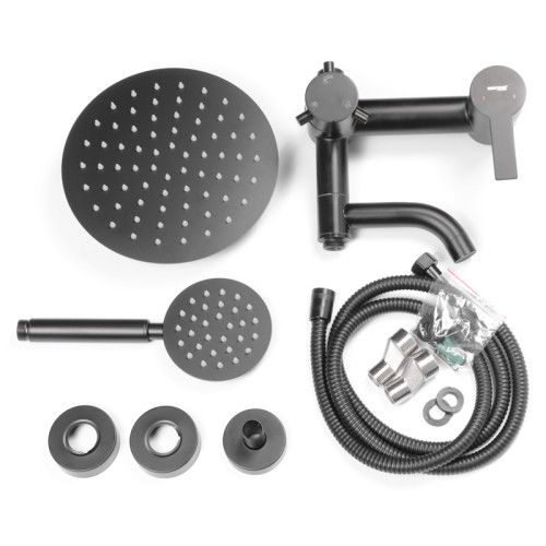 Душова колона MIXXUS NOX-009-J BLACK із змішувачем з нерж. сталі SUS304 (Колір чорний) (MI5751)