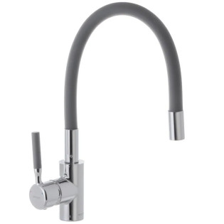 Змішувач для кухні MIXXUS PREMIUM RIO 011 REFL.GRAY з гнучким виливом (Колір нерж+вилив сірий) (MI5816)