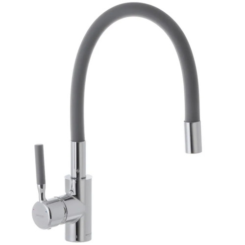 Змішувач для кухні MIXXUS PREMIUM RIO 011 REFL.GRAY з гнучким виливом (Колір нерж+вилив сірий) (MI5816)