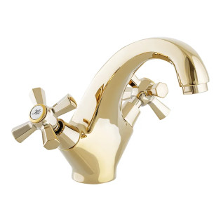 Змішувач для умивальника MIXXUS PREMIUM RETRO GOLD-161 (Колір золото) (MI5848)