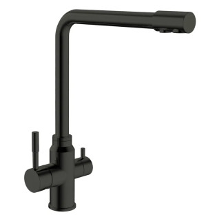 Змішувач для кухні MIXXUS SUS-021 BLACK з нерж. сталі SUS304 з виходом для питної води (Колір чорний) (MI5861)