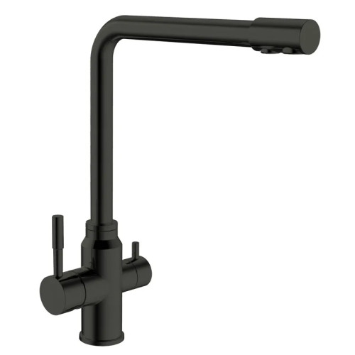 Смеситель для кухни MIXXUS SUS-021 BLACK из нерж. стали SUS304 с выходом для питьевой воды (Цвет черный) (MI5861)