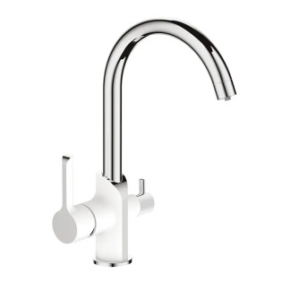 Змішувач для кухні MIXXUS PREMIUM EDEM 021 WHITE з виходом для питної води (Колір білий/хром) (MI5924)