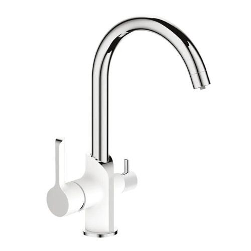 Змішувач для кухні MIXXUS PREMIUM EDEM 021 WHITE з виходом для питної води (Колір білий/хром) (MI5924)