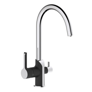 Змішувач для кухні MIXXUS PREMIUM EDEM 021 BLACK з виходом для питної води (Колір чорний/хром) (MI5925)