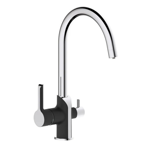 Змішувач для кухні MIXXUS PREMIUM EDEM 021 BLACK з виходом для питної води (Колір чорний/хром) (MI5925)