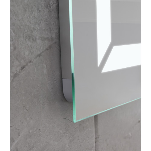 Дзеркало Mixxus LIGHT MR01-80x60 з Led Touch, Anti-fog, димером, регулятором яскравості, годинником (MI5998)