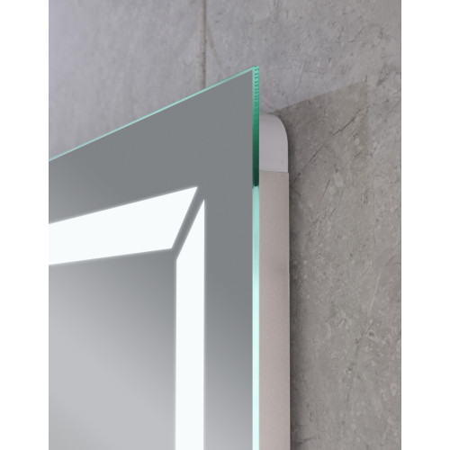 Дзеркало Mixxus LIGHT MR01-90x70 з Led Touch, Anti-fog, димером, регулятором яскравості, годинником (MI5999)