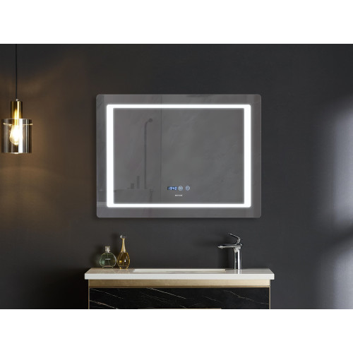 Дзеркало Mixxus STYLE MR03-80x60 з Led Touch, Anti-fog, димером, регулятором яскравості, годинником (MI6005)