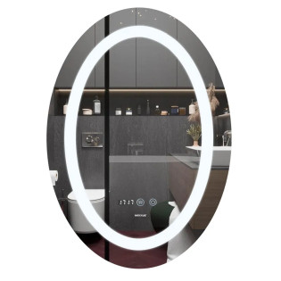 Дзеркало Mixxus PLAIN MV02-50x70 з Led Touch, Anti-fog, димером, регулятором яскравості, годинником (MI6010)