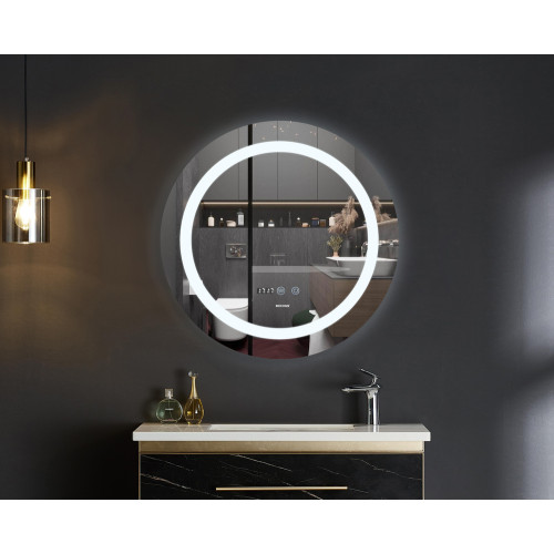 Дзеркало Mixxus PLAIN MC02-60 з Led Touch, Anti-fog, димером, регулятором яскравості, годинником (MI6012)