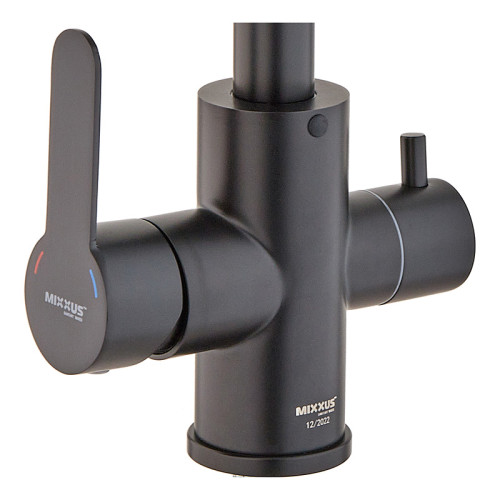 Змішувач для кухні MIXXUS DAX-021-G BLACK з нерж. сталі SUS304 з виходом для питної води (Колір чорний) (MI6078)