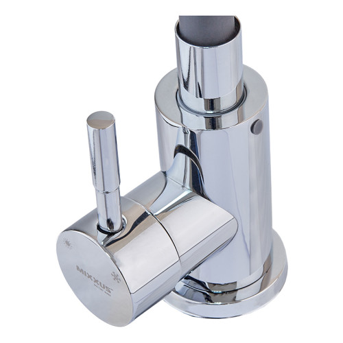 Змішувач для кухні MIXXUS SUS-011 CHROME REFL.BLACK з гнучким виливом з нерж. сталі SUS304 (Колір хром+вилив чорний) (MI6223)