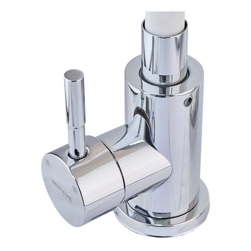 Змішувач для кухні MIXXUS SUS-011 CHROME REFL.WHITE з гнучким виливом із нерж. сталі SUS304 (Колір хром+вилив білий) (MI6233)