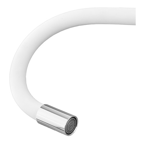Змішувач для кухні MIXXUS SUS-011 CHROME REFL.WHITE з гнучким виливом із нерж. сталі SUS304 (Колір хром+вилив білий) (MI6233)