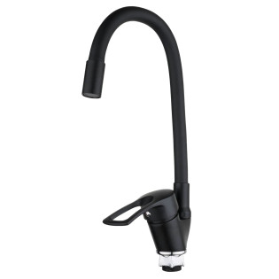 Змішувач для кухні MIXXUS FANY 011 NUT BLACK REFL.BLACK з гнучким виливом (без підведення) (Колір чорний+вилив чорний) (MI6294)