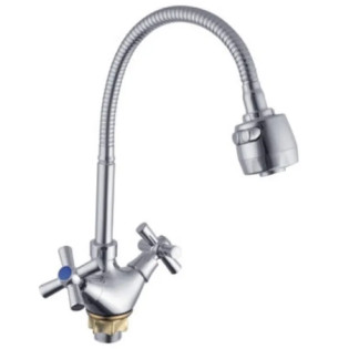 Смеситель для кухни MIXXUS TOLEDO 271 NUT REFLECTOR с гибким изливом (без подводки) (Цвет хром) (MI6318)