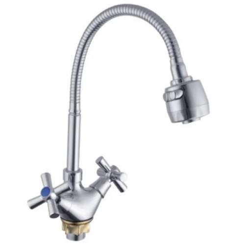 Змішувач для кухні MIXXUS TOLEDO 271 NUT REFLECTOR з гнучким виливом (без підведення) (Колір хром) (MI6318)
