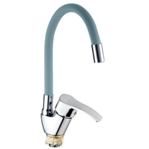 Змішувач для кухні MIXXUS YUB4-279 REFLECTOR GRAY з гнучким виливом (Колір хром+вилив сірий) (MI6485)