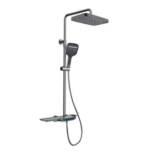 Душова колона MIXXUS PREMIUM SPACE-009-J GRAPHITE із термостат. змішувачем із кноп. перемикання. 3 режими (Колір графіт) (MI6542)