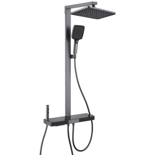 Душова колона MIXXUS PREMIUM NEXT-009-J GRAPHITE із термостат. змішувачем, із кноп. перемикання. 4 режими (Колір графіт) (MI6544)