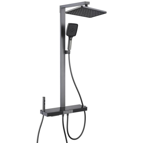Душова колона MIXXUS PREMIUM NEXT-009-J GRAPHITE із термостат. змішувачем, із кноп. перемикання. 4 режими (Колір графіт) (MI6544)